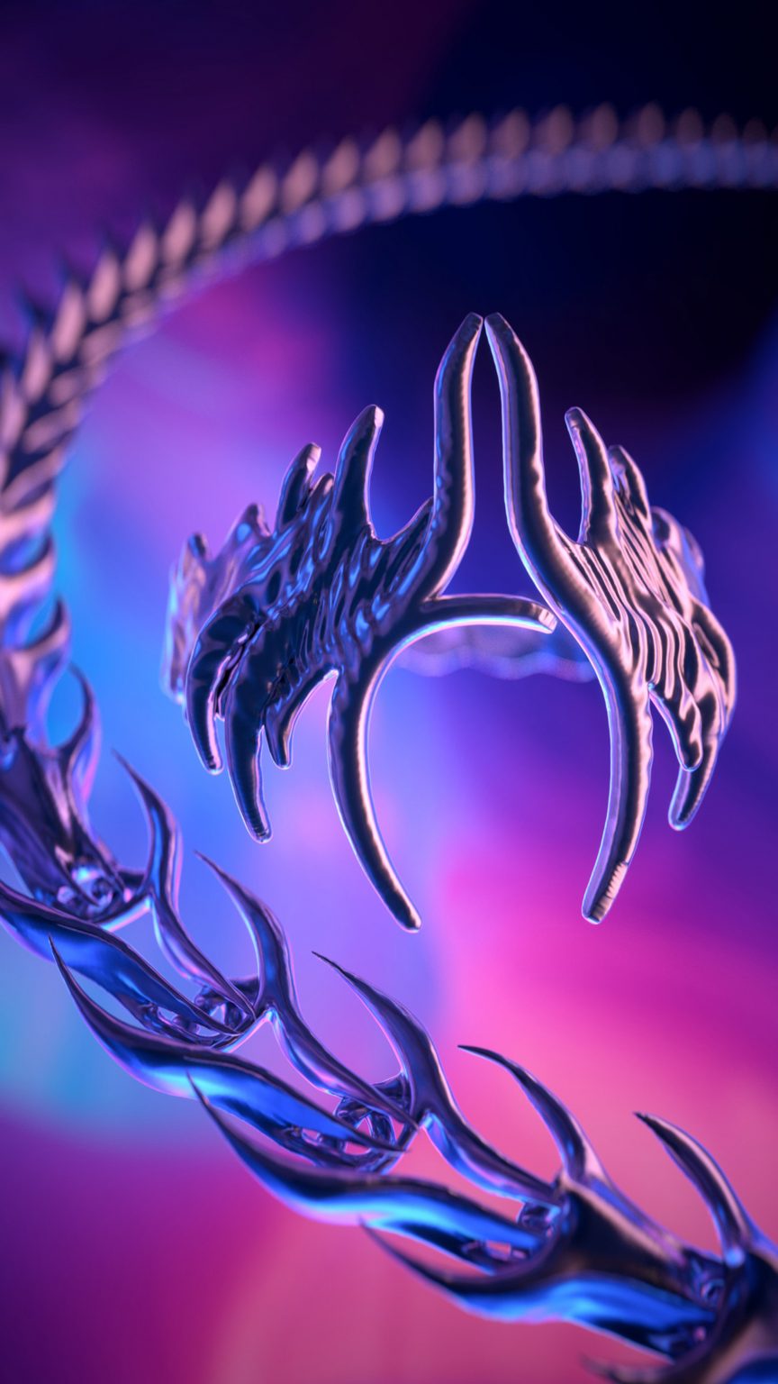 A digital wearable silver tiara