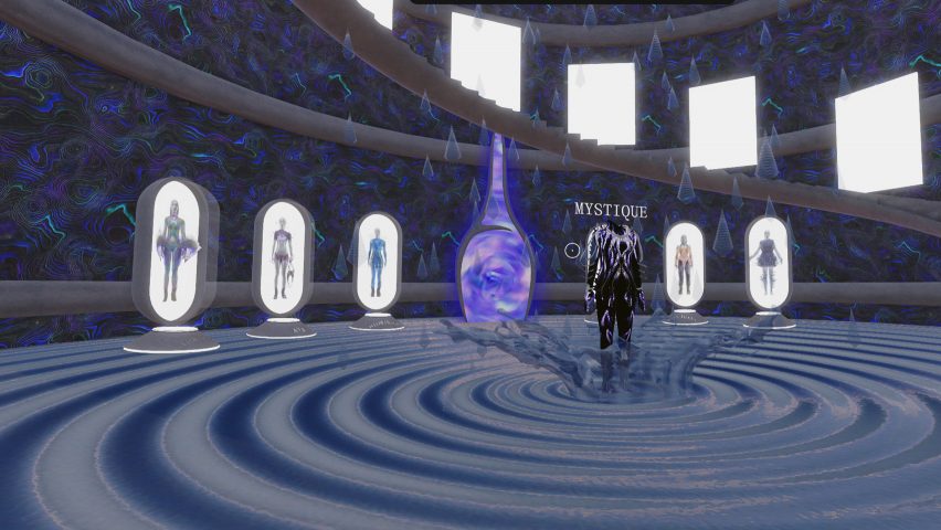 Inside Auroboros' event space in Decentraland