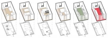 Modular unit used for accommodation, bathrooms and kitchens in modular refugee village designed by Balbek Bureau