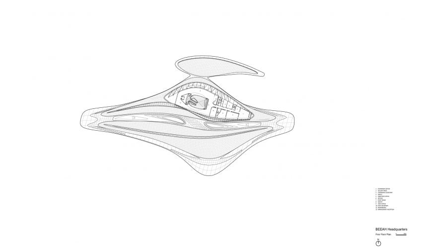 Floor plan of Beeah Headquarters by Zaha Hadid Architects