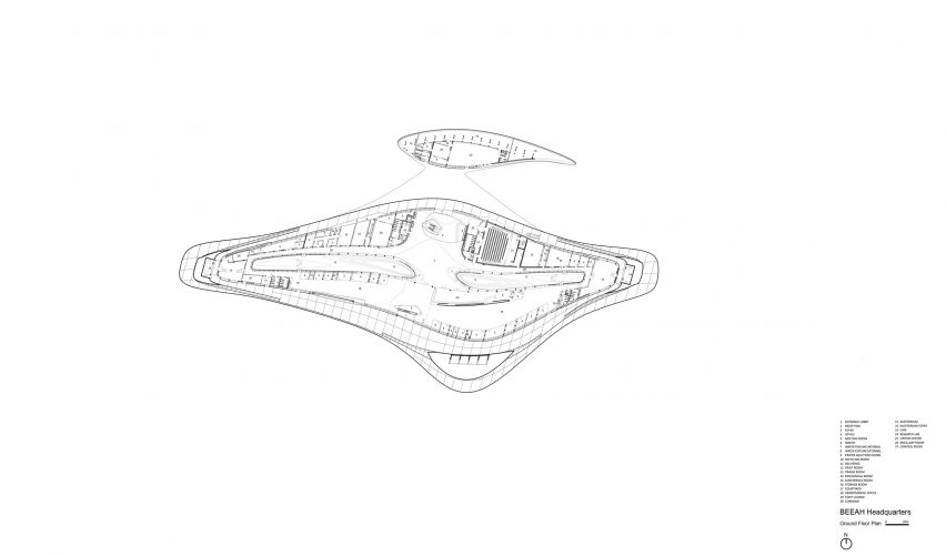 Floor plan of Beeah Headquarters by Zaha Hadid Architects