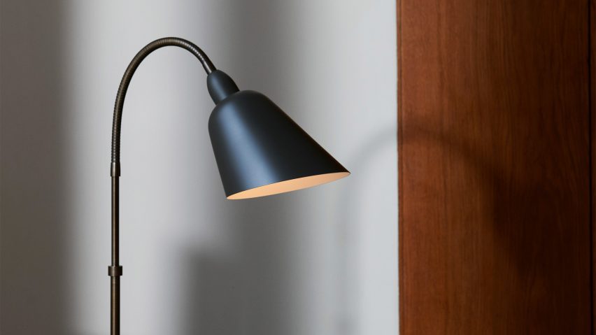 Head of the Bellevue lamp in steel grey