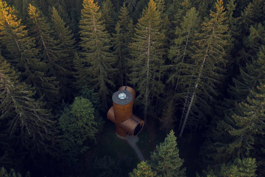 Aerial view of Bert treehouse by Precht
