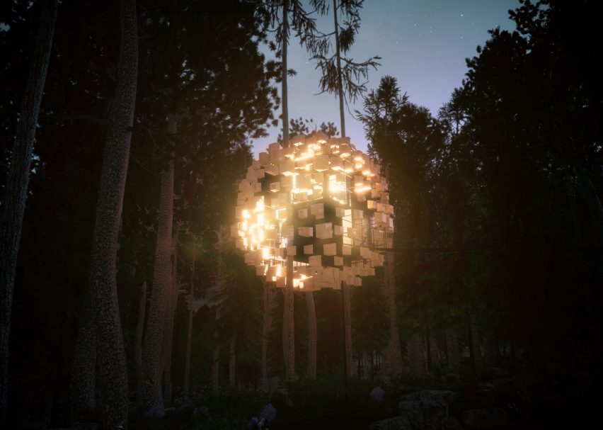 Biosphere is a hotel room in Sweden that was designed by BIG