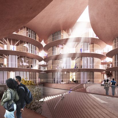 The centre will have a red hue exterior