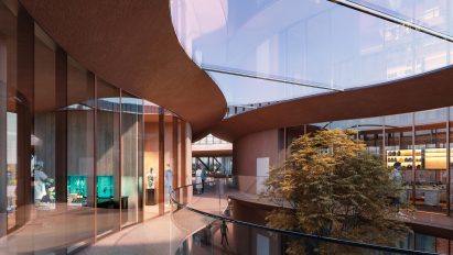 Render of the top level at the research centre
