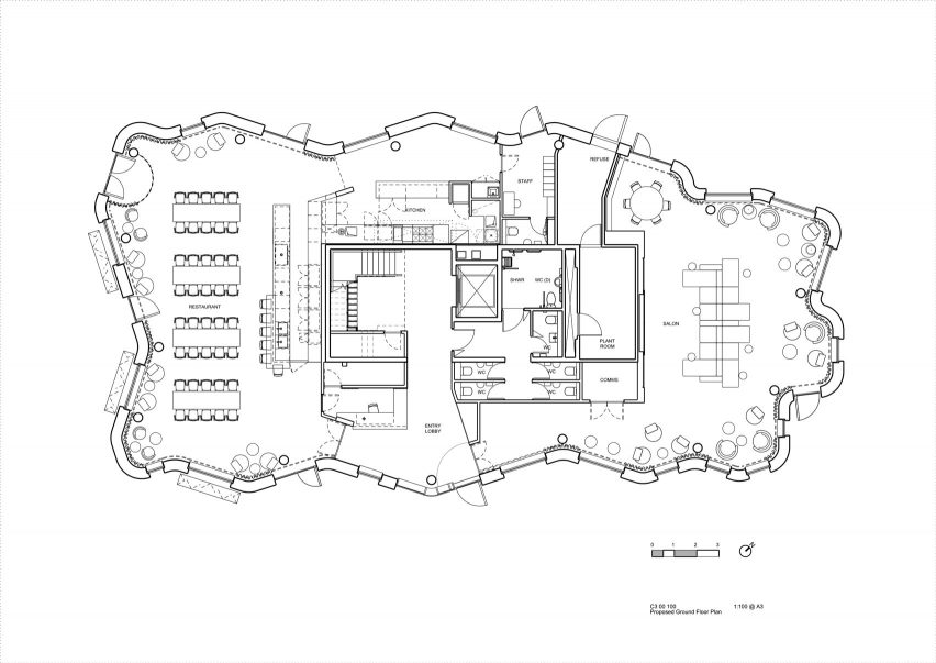C3, ground floor plan, Bureau in Greenwich Design District by Roz Barr Architects