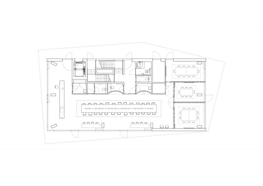 D1, ground floor plan, Bureau in Greenwich Design District by Roz Barr Architects