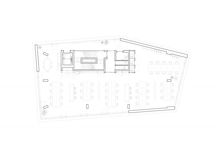 D1, first floor plan, Bureau in Greenwich Design District by Roz Barr Architects