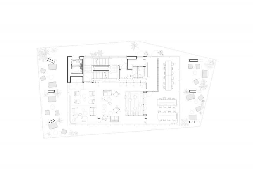 D1, second floor plan, Bureau in Greenwich Design District by Roz Barr Architects