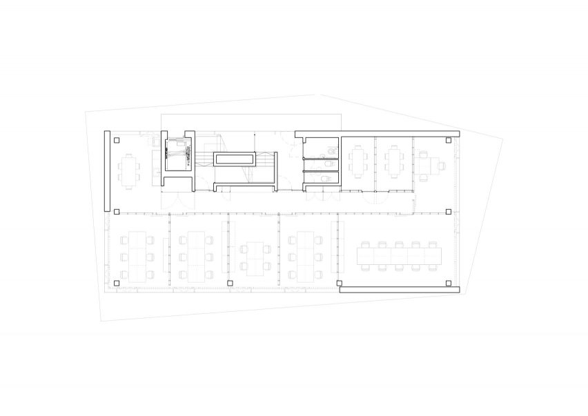 D1, fourth floor plan, Bureau in Greenwich Design District by Roz Barr Architects