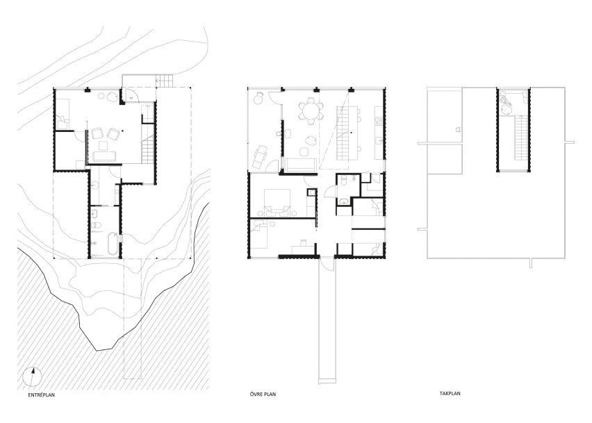 Floor plans of Container House by Måns Tham