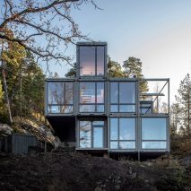 Facade of Container House by Mans Tham