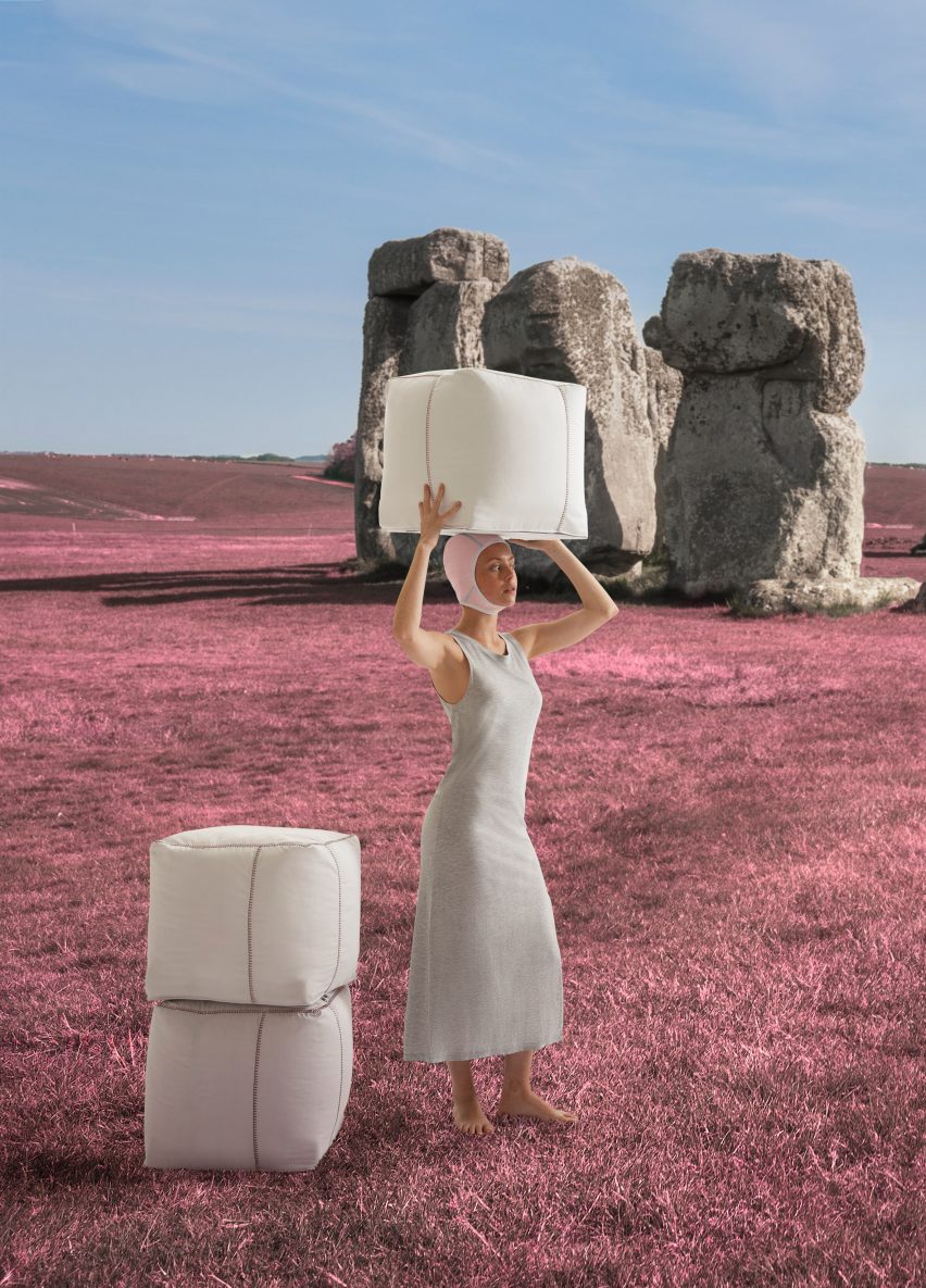 Costuras outdoor pouf collection by Teresa Sapey + Partners for Diabla