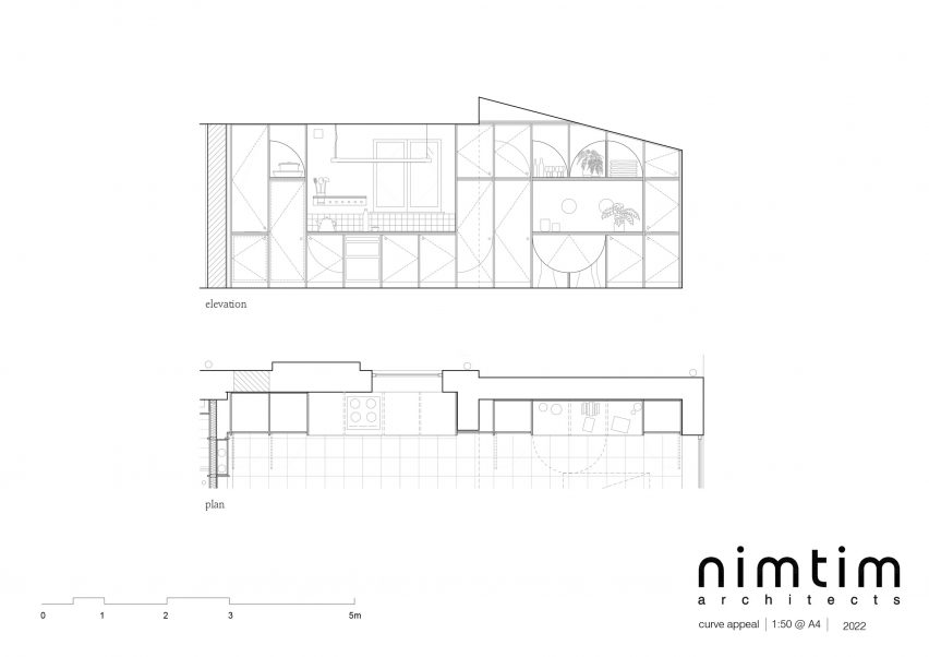 Elevation of Curve Appeal by Nimtim Architects