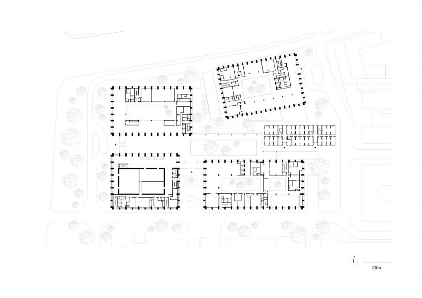 Hotel complex ground floor plan, Ceramic Art Avenue Taoxichuan by David Chipperfield Architects