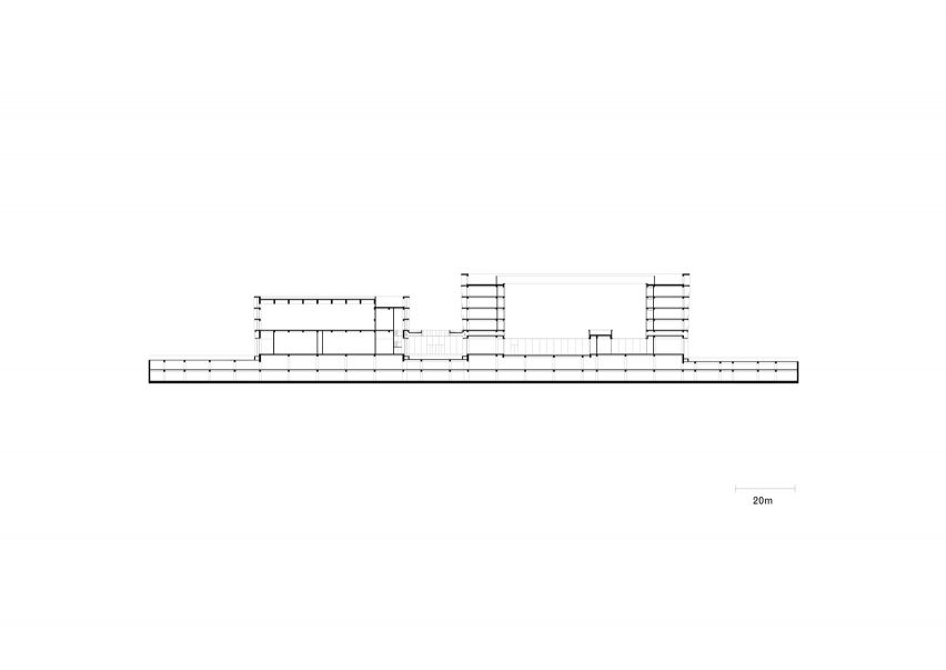 Hotel complex section, Ceramic Art Avenue Taoxichuan by David Chipperfield Architects