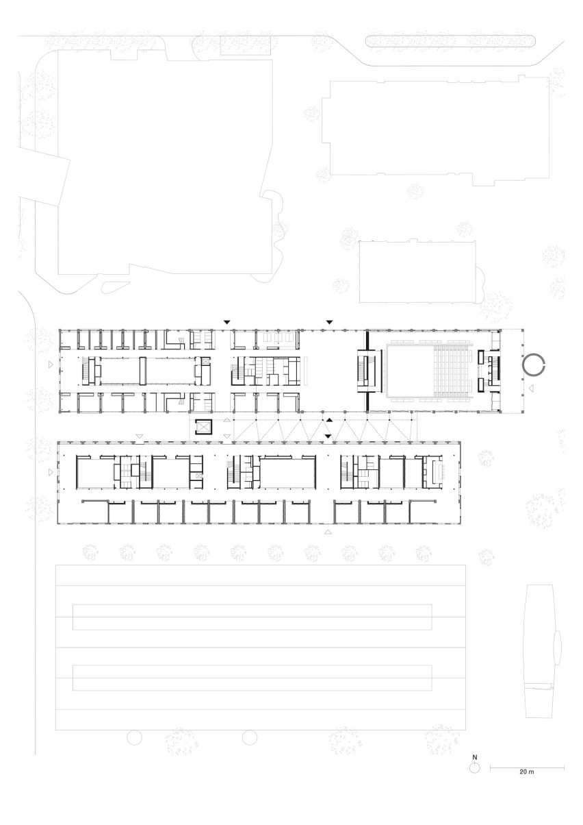 Academy of Music, ground floor plan, Ceramic Art Avenue Taoxichuan by David Chipperfield Architects