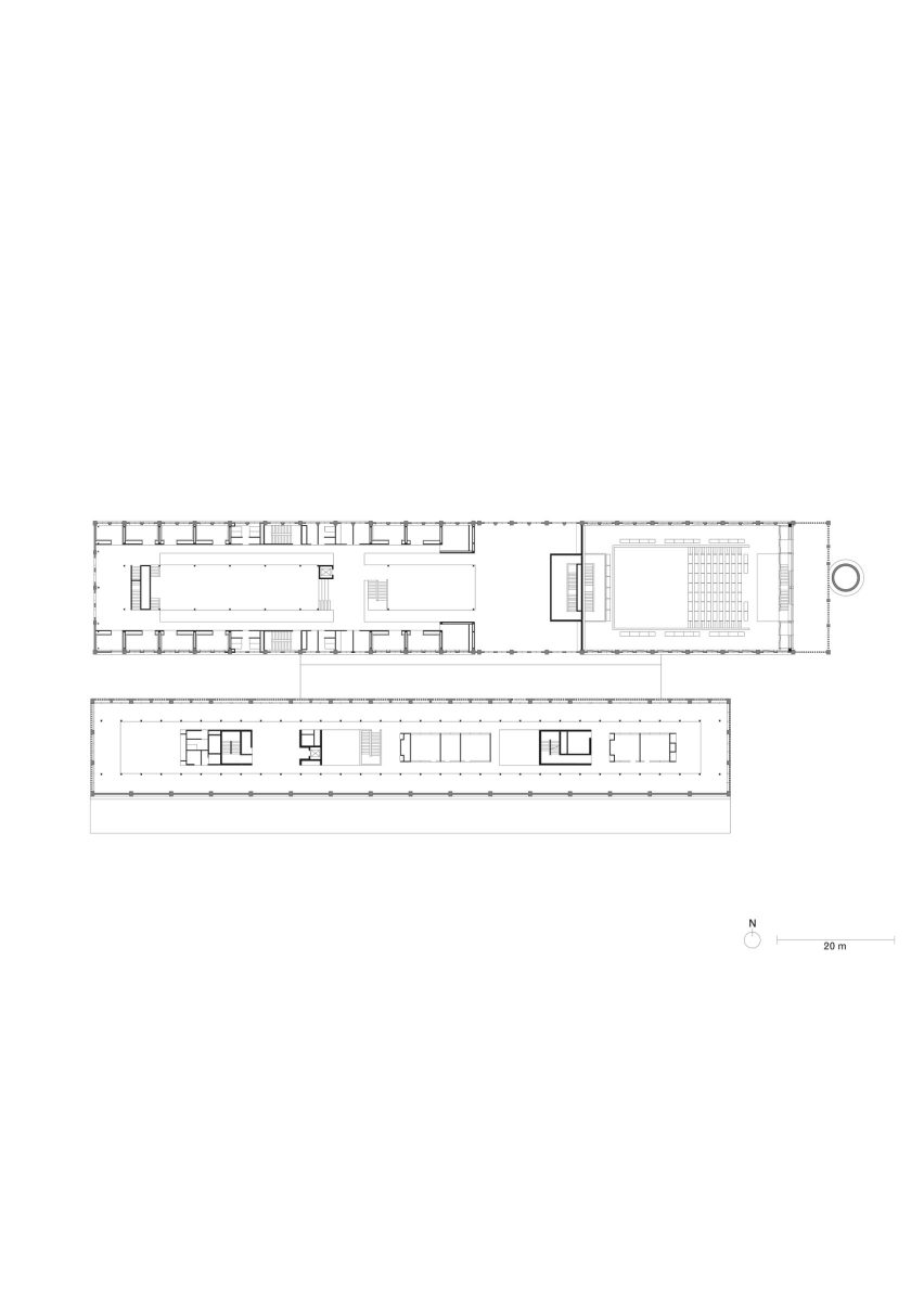 Academy of Music, first floor plan, Ceramic Art Avenue Taoxichuan by David Chipperfield Architects