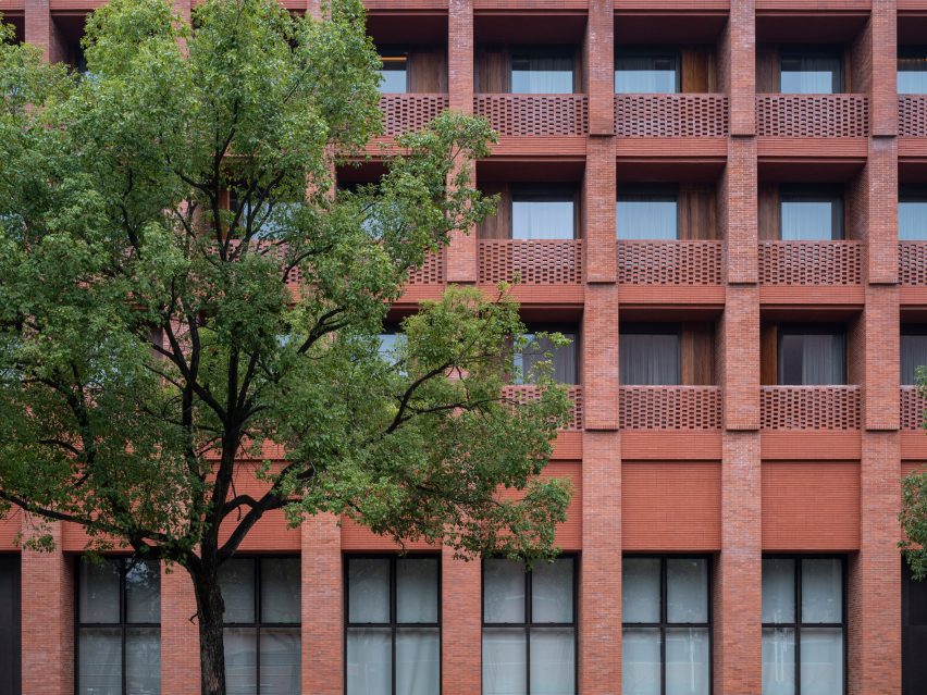 Hotel facade, Ceramic Art Avenue Taoxichuan by David Chipperfield Architects