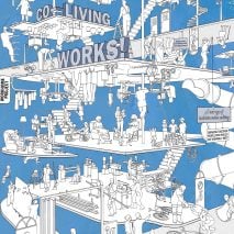 Illustration of a co-living proposal by The Workhome Project