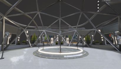 An arena for models at Metaverse Fashion Week