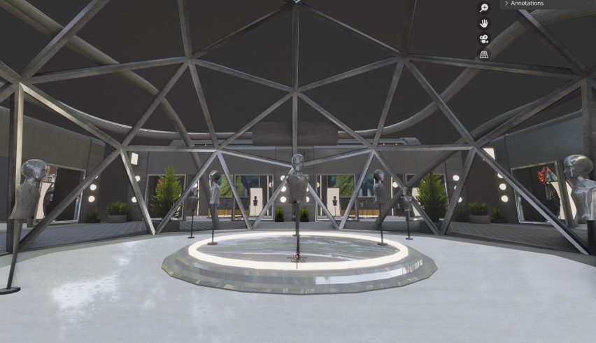 An arena for models at Metaverse Fashion Week
