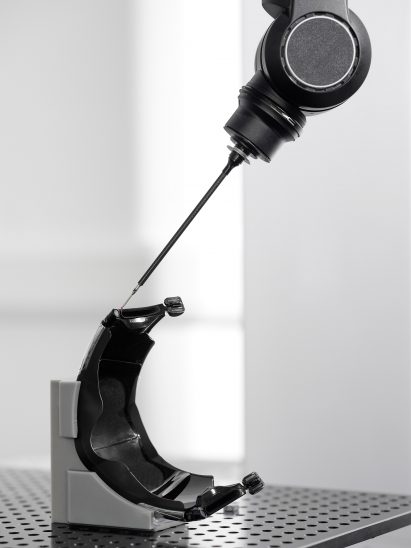 A black face visor by Dyson