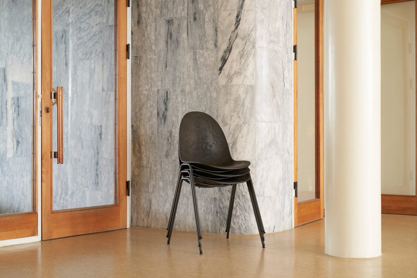 Three Eternity chairs by Mater stacked