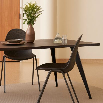 Two Eternity chairs by Mater at a wooden dining table
