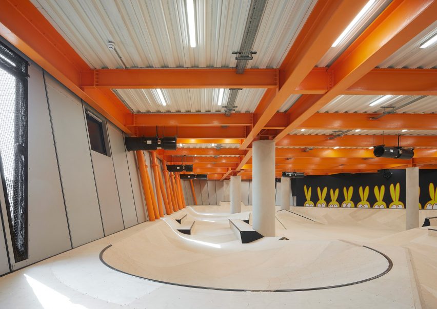 Plywood flooring in F51 multi-storey skatepark in Folkestone by Hollaway Studio