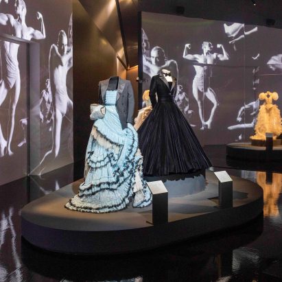 Image of dress suits at the Fashioning Masculinities exhibition