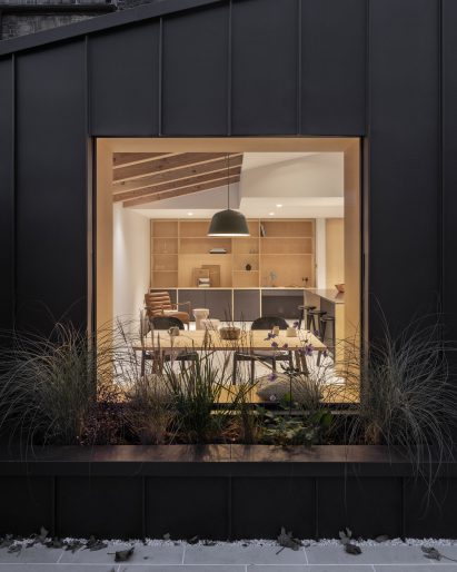 House extension clad in black zinc