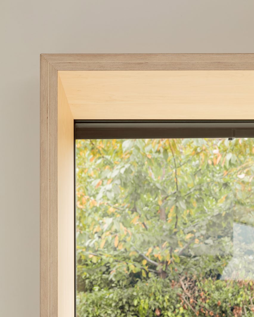 Birch plywood window frame
