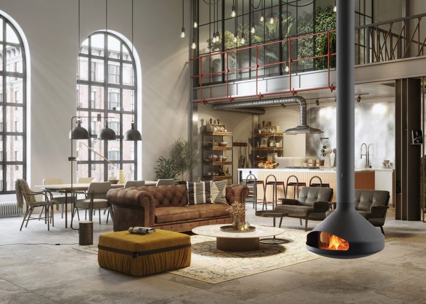 Glazed Ergofocus fireplace by Focus