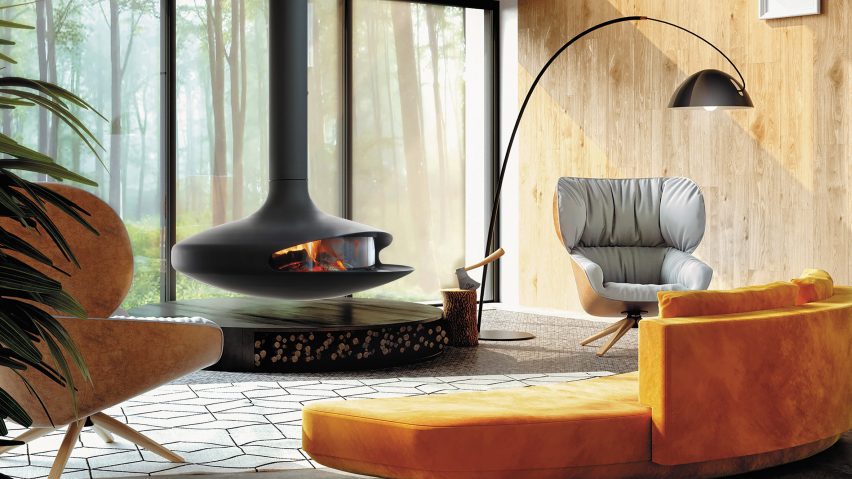Glazed Gyrofocus fireplace by Focus