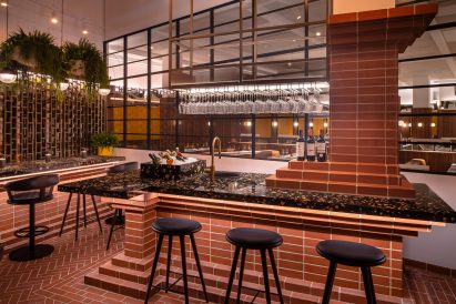Terracotta tiles wine bar