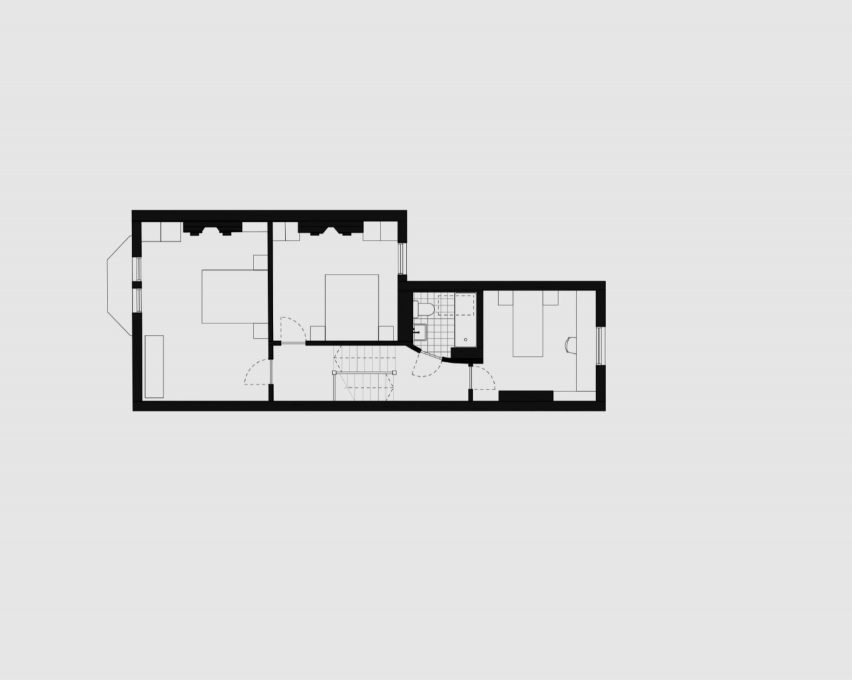 Second floor plan, Herne Hill House extension by TYPE