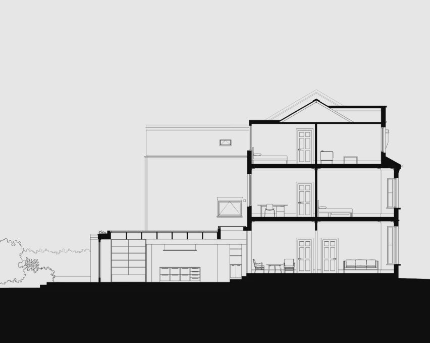 Section, Herne Hill House extension by TYPE