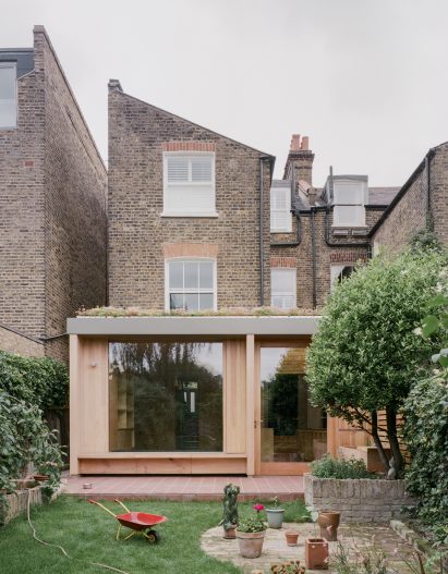 Douglas fir facade of Herne Hill House extension by TYPE