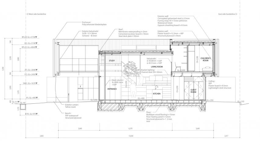 Section of House in Yanakacho by KACH