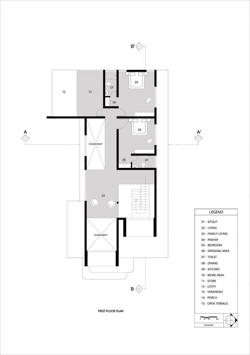 First floor plan, House of Ayoob by 3dor Concepts