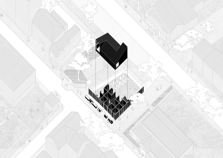 Axonometric drawing of The Hithe