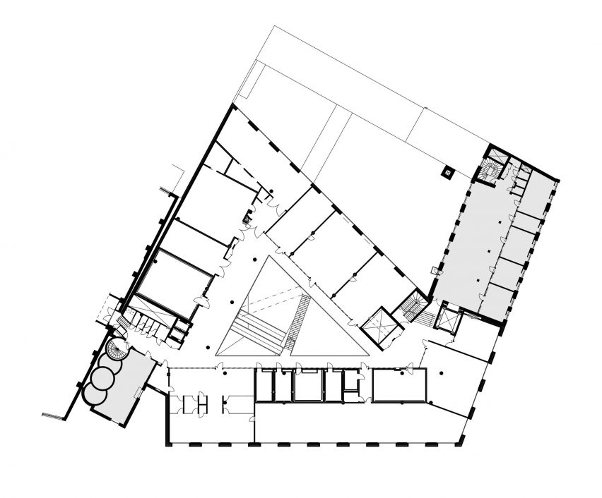 Second floor plan of University of the Arts Helsinki by JKMM Architects