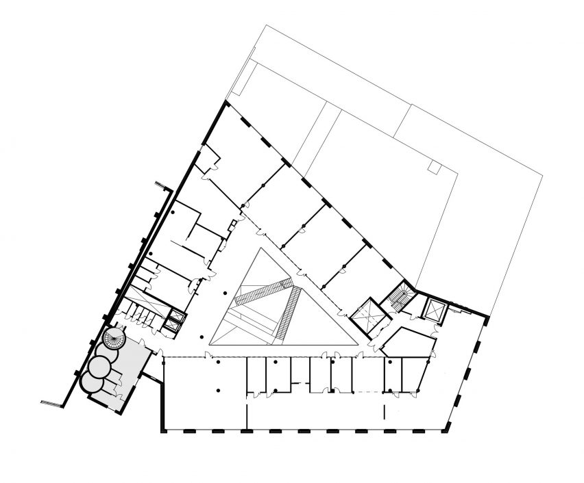 Third floor plan of University of the Arts Helsinki by JKMM Architects