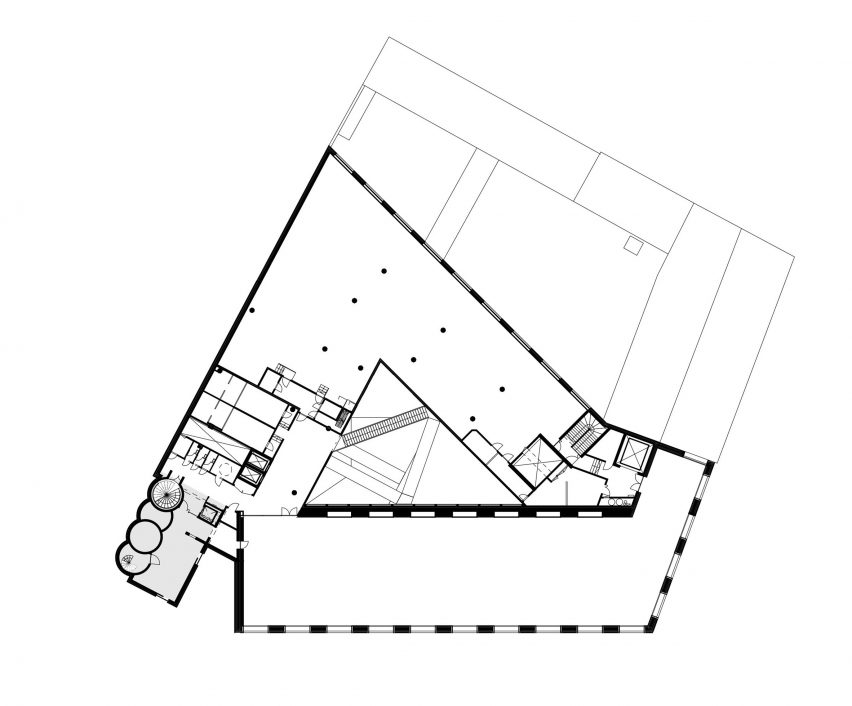 Fourth floor plan of University of the Arts Helsinki by JKMM Architects