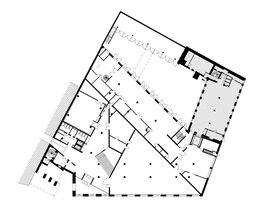 Ground floor plan of University of the Arts Helsinki by JKMM Architects