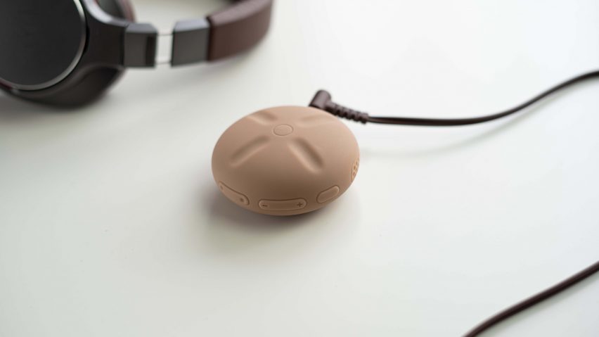 Stem Player connected to headphones