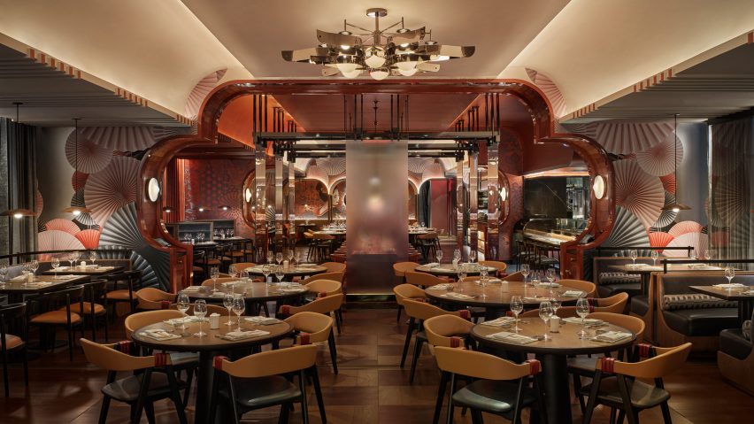Dining space at Katsuya sushi restaurant