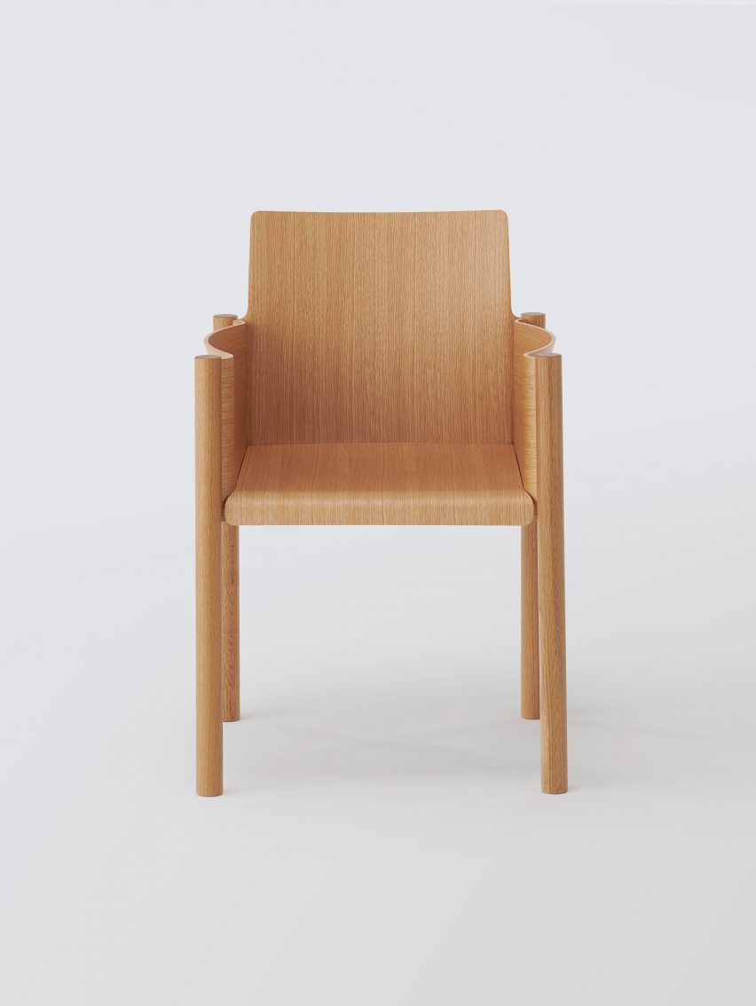 Front image of the Kawara Armchair